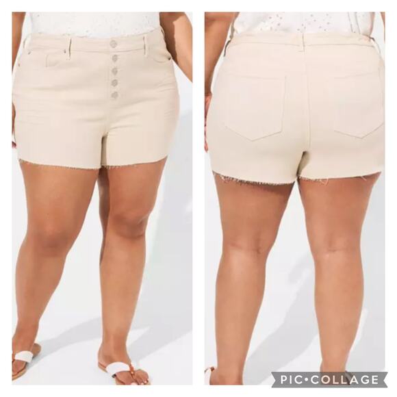 torrid Pants - Torrid Beige Classic Denim High Rise Shorts Plus Size 20